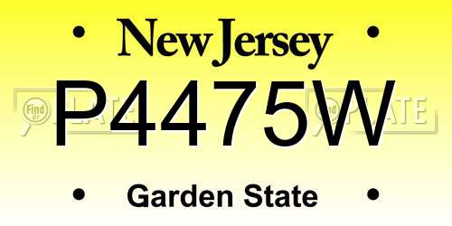 P4475W New Jersey License Plate