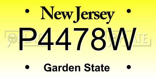 P4478W New Jersey License Plate