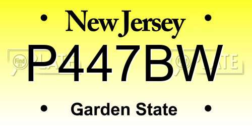 P447BW New Jersey License Plate