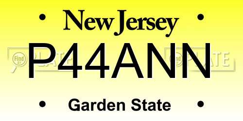 P44ANN New Jersey License Plate