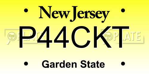 P44CKT New Jersey License Plate