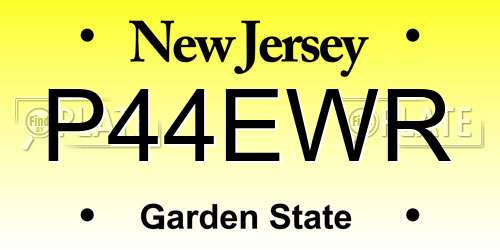 P44EWR New Jersey License Plate
