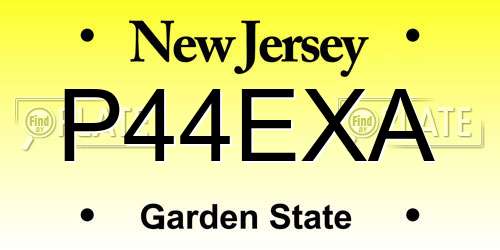 P44EXA New Jersey License Plate