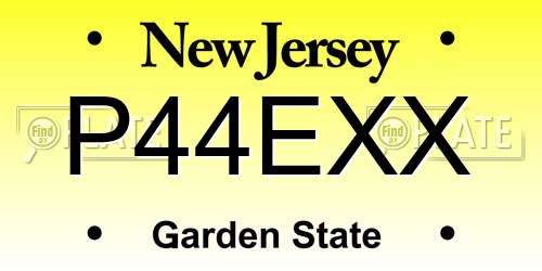 P44EXX New Jersey License Plate