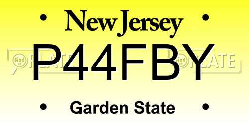 P44FBY New Jersey License Plate