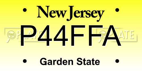 P44FFA New Jersey License Plate
