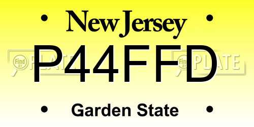 P44FFD New Jersey License Plate