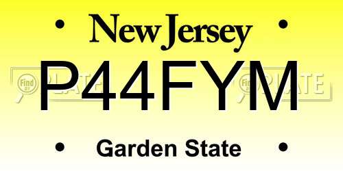 P44FYM New Jersey License Plate