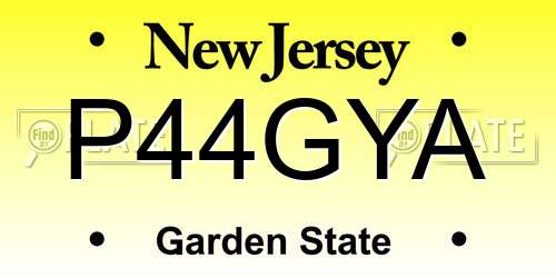 P44GYA New Jersey License Plate