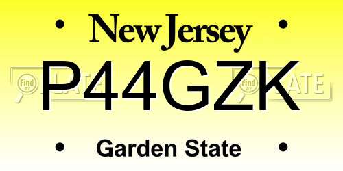 P44GZK New Jersey License Plate