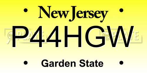 P44HGW New Jersey License Plate