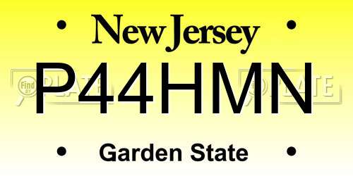 P44HMN New Jersey License Plate