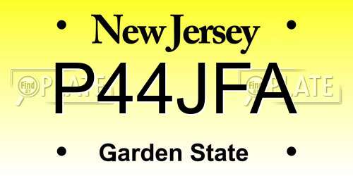 P44JFA New Jersey License Plate