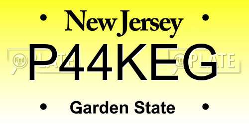 P44KEG New Jersey License Plate