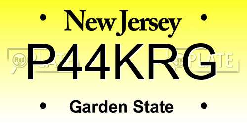 P44KRG New Jersey License Plate