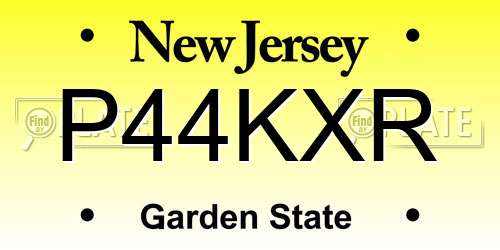 P44KXR New Jersey License Plate