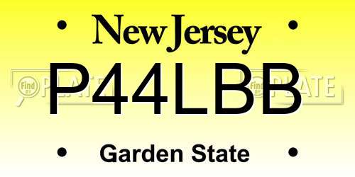 P44LBB New Jersey License Plate
