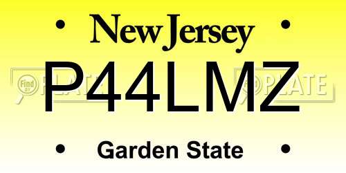 P44LMZ New Jersey License Plate
