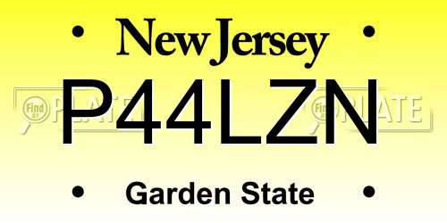 P44LZN New Jersey License Plate