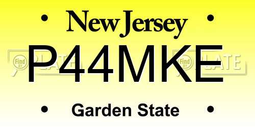 P44MKE New Jersey License Plate