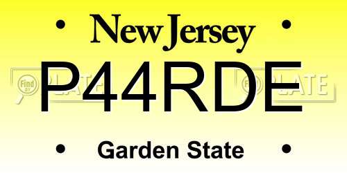 P44RDE New Jersey License Plate