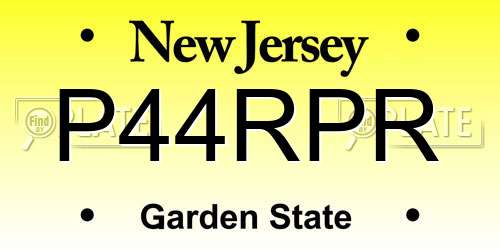 P44RPR New Jersey License Plate