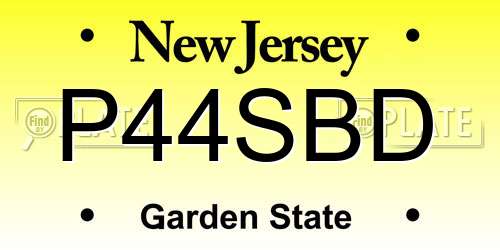 P44SBD New Jersey License Plate