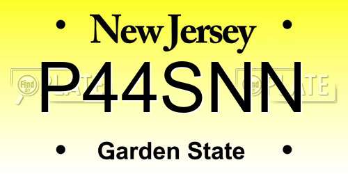 P44SNN New Jersey License Plate