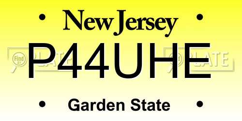 P44UHE New Jersey License Plate
