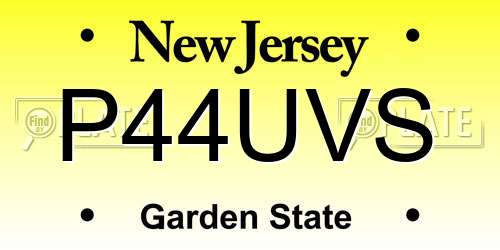 P44UVS New Jersey License Plate