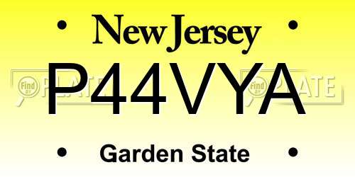 P44VYA New Jersey License Plate