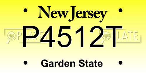 P4512T New Jersey License Plate