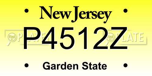 P4512Z New Jersey License Plate
