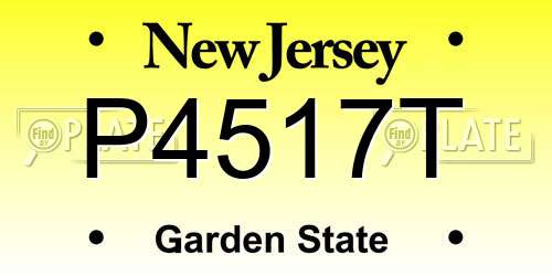 P4517T New Jersey License Plate