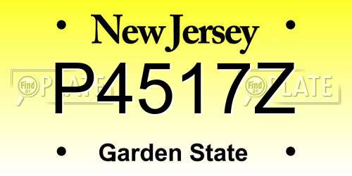 P4517Z New Jersey License Plate