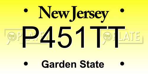 P451TT New Jersey License Plate