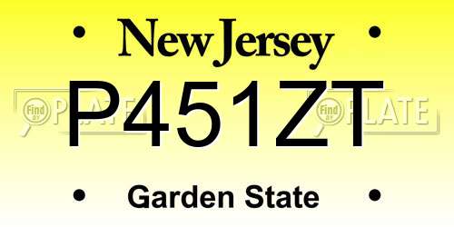 P451ZT New Jersey License Plate