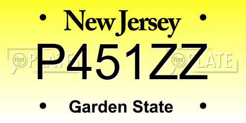 P451ZZ New Jersey License Plate