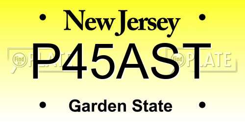 P45AST New Jersey License Plate