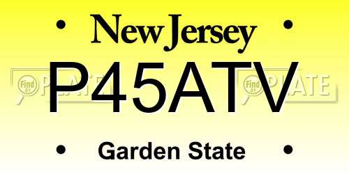 P45ATV New Jersey License Plate