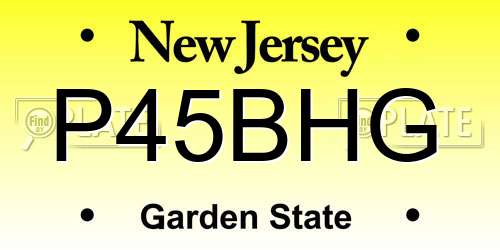 P45BHG New Jersey License Plate