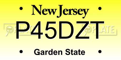 P45DZT New Jersey License Plate