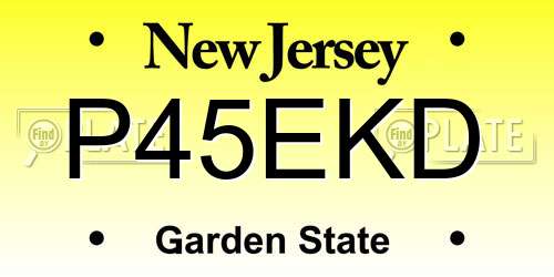 P45EKD New Jersey License Plate