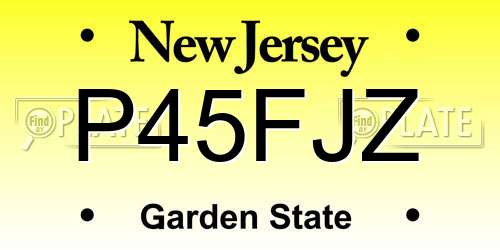 P45FJZ New Jersey License Plate