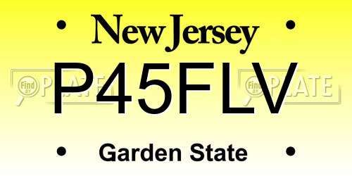 P45FLV New Jersey License Plate