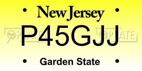 P45GJJ New Jersey License Plate
