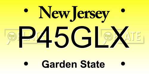 P45GLX New Jersey License Plate