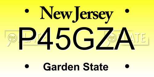 P45GZA New Jersey License Plate