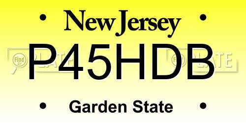 P45HDB New Jersey License Plate