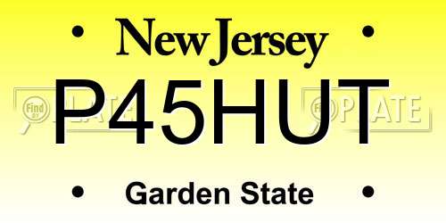P45HUT New Jersey License Plate